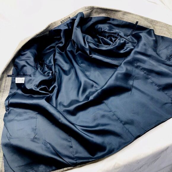 Versini Sport Coat Glen Plaid Silk Brown Black Beige 42 Academia Preppy Career - Picture 13 of 15